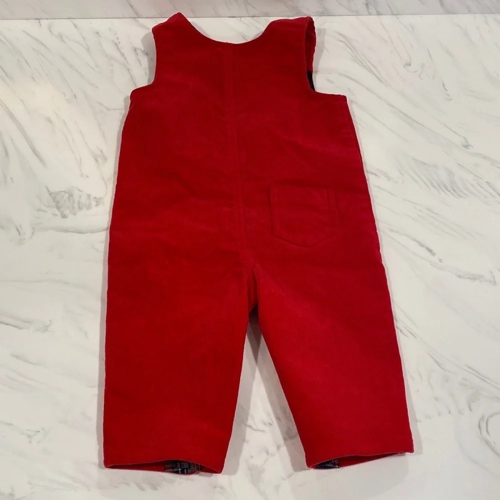 Vineyard Vines infant red corduroy overalls